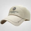 Sport Hal Mesh Baseball Cap, beige, adjustable, with embroidered text "FLOW NIGHTYAN XINYAO" and "Sport hal" on the brim. Ideal for outdoor activities, sports, and casual wear.